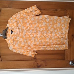 Croft & Barrow Men's XL Orange Hawaiian Shirt Collared Button Down